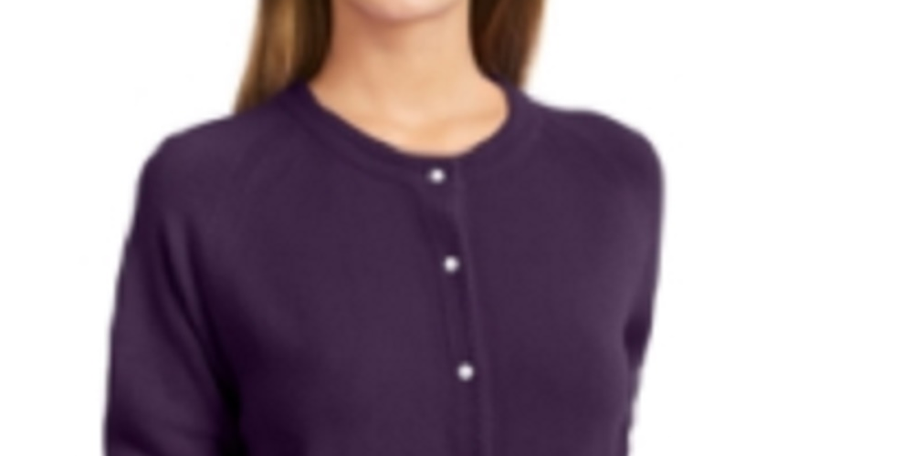 Karen Scott Cardigan Feminino Luxsoft Botão Preto Tamanho Pequeno Grande