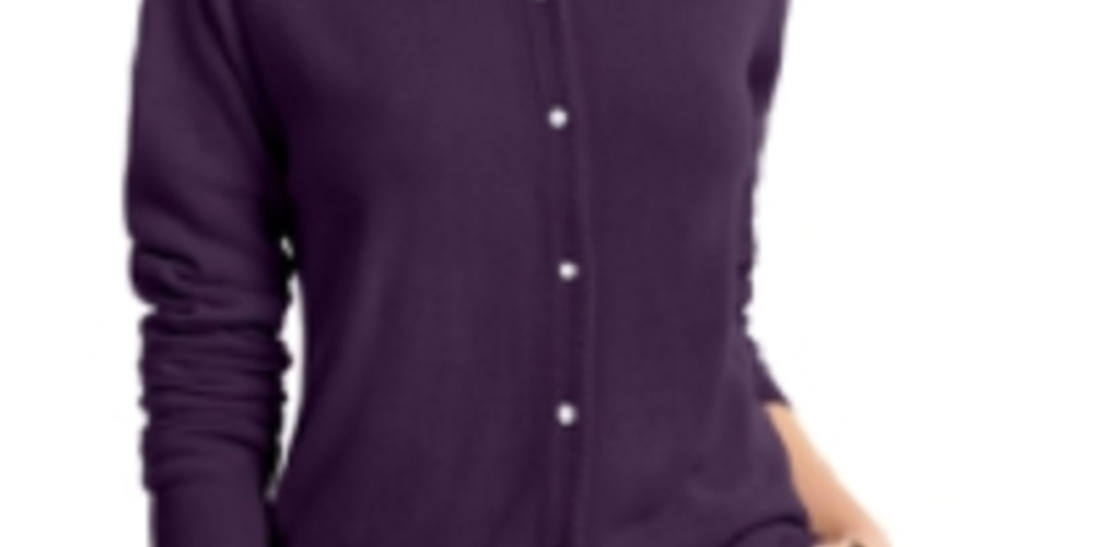 Karen Scott Cardigan Feminino Luxsoft Botão Preto Tamanho Pequeno Grande