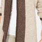 Karen Scott Cardigan Feminino com Acabamento Contrastado e Frente Aberta Marrom Tamanho P