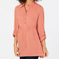 Camisa túnica babydoll feminina Style &amp; Co laranja tamanho pequeno pequeno
