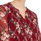 Camiseta feminina Charter Club com estampa frontal franzida, tamanho vinho, 1X