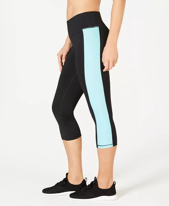 Leggings cropped femininas Ideology Colorblocked Azul Tamanho Grande