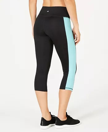 Leggings cropped femininas Ideology Colorblocked Azul Tamanho Grande