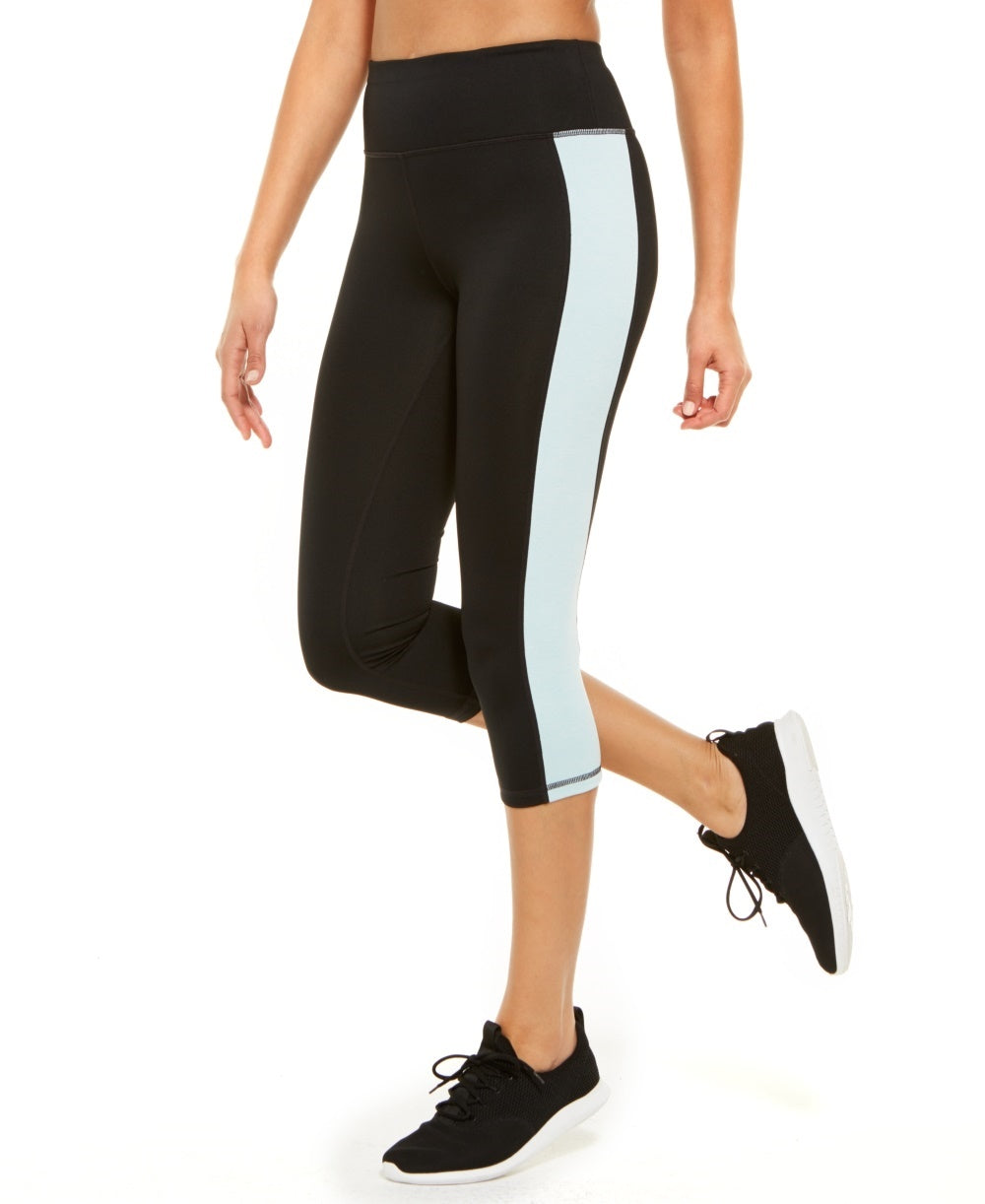 Leggings curtas femininas ID Ideology Colorblocked, azul, tamanho X-S