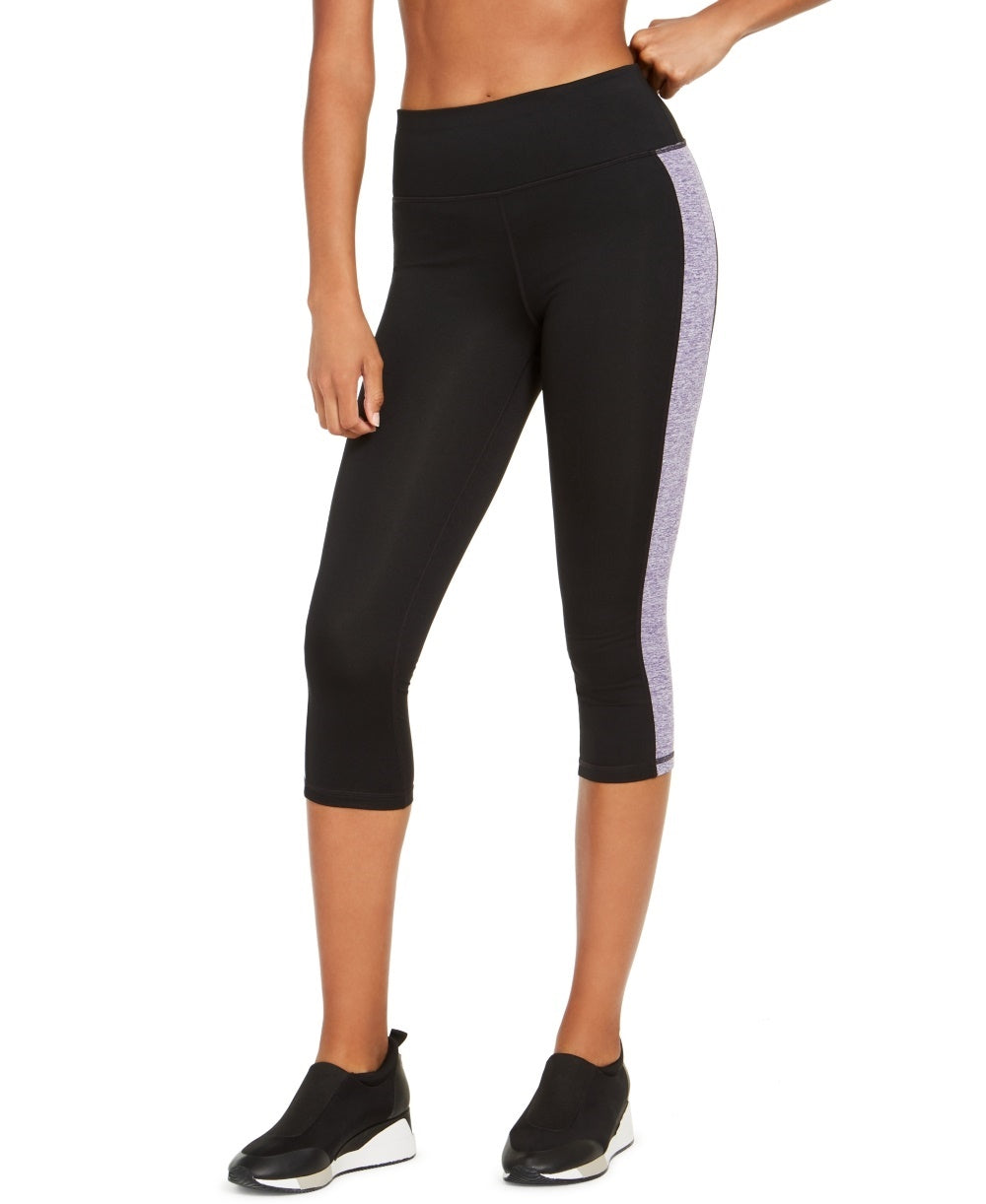 Leggings curtas femininas ID Ideology Colorblocked Roxo Tamanho Médio