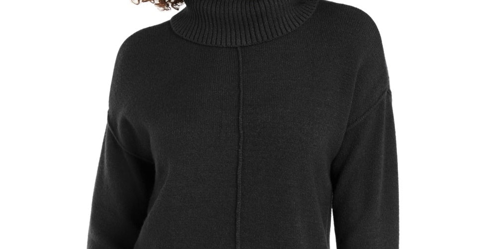 Blusa feminina Alfani com gola alta e ombro caído, verde, tamanho pequeno