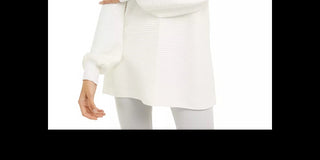 Suéter túnica de malha canelada feminino Alfani, tamanho pequeno, branco