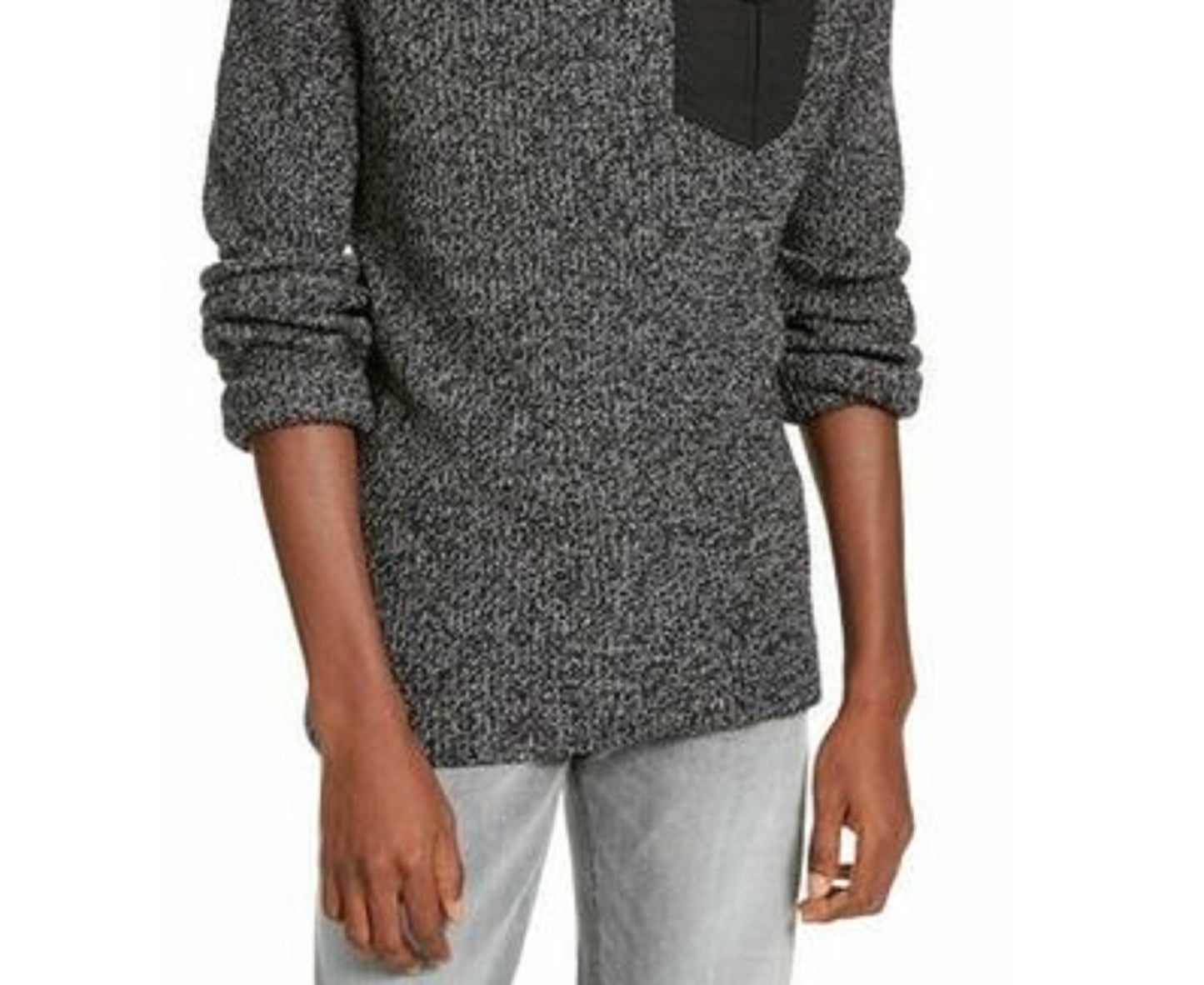 Suéter masculino American Rag de malha com gola redonda, preto, tamanho pequeno