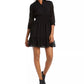 Vestido feminino de bolinhas Maison Jules, preto, tamanho médio