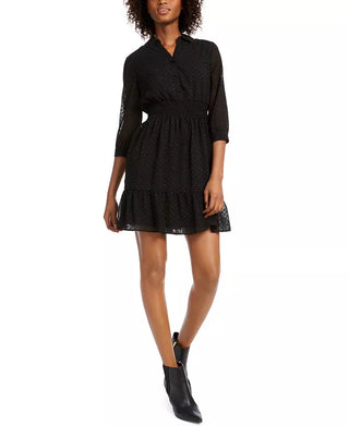 Vestido feminino de bolinhas Maison Jules, preto, tamanho médio