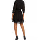 Vestido feminino de bolinhas Maison Jules, preto, tamanho médio