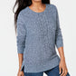 Karen Scott Suéter Feminino de Tricô com Painel Azul Tamanho XX-G
