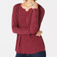 Blusa térmica feminina de algodão com decote dividido, estilo &amp; co, roxa, tamanho extrapequeno