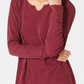 Blusa térmica feminina de algodão com decote dividido, estilo &amp; co, roxa, tamanho extrapequeno