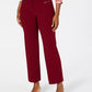 Calça feminina JM Collection Petite Curvy-Fit com acabamento em tachas, vermelha, tamanho 4 P