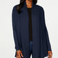 Karen Scott Cardigan Feminino Frente Aberta Azul Tamanho P