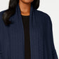 Karen Scott Cardigan Feminino Frente Aberta Azul Tamanho P