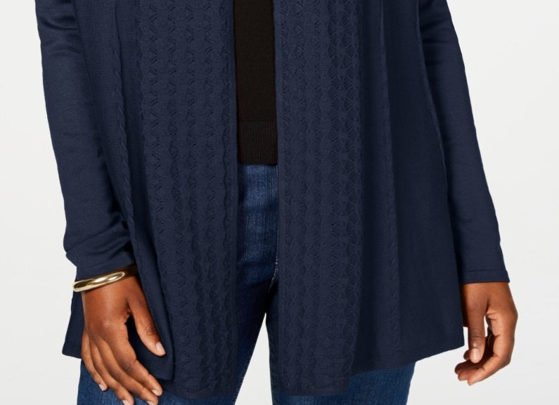Karen Scott Cardigan Feminino Frente Aberta Azul Tamanho P