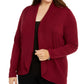 Karen Scott Cardigan Feminino Plus Size Aberto na Frente Vermelho Tamanho 1X