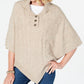 Poncho Karen Scott Feminino com Gola Xale Marrom Tamanho P