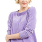 Suéter chenille feminino pequeno estilo &amp; co roxo tamanho pequeno