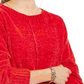 Suéter chenille feminino Style &amp; Co vermelho tamanho pequeno médio