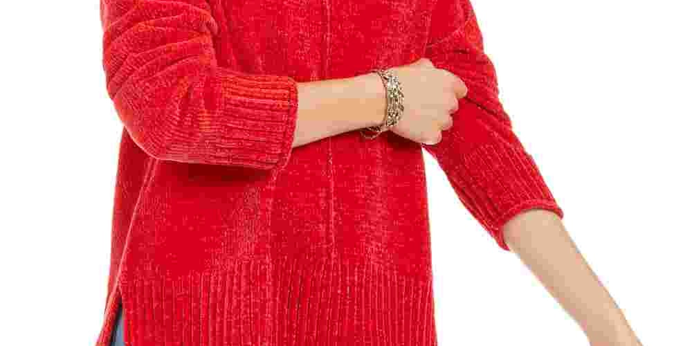 Suéter chenille feminino Style &amp; Co vermelho tamanho pequeno médio
