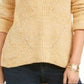 Suéter feminino de gola redonda mesclado estilo &amp; co, tamanho XX-G, dourado
