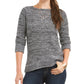 Suéter feminino de malha mesclada Petite Style &amp; Co, tamanho preto, Petite Petite