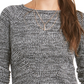 Suéter feminino de malha mesclada Petite Style &amp; Co, tamanho preto, Petite Petite