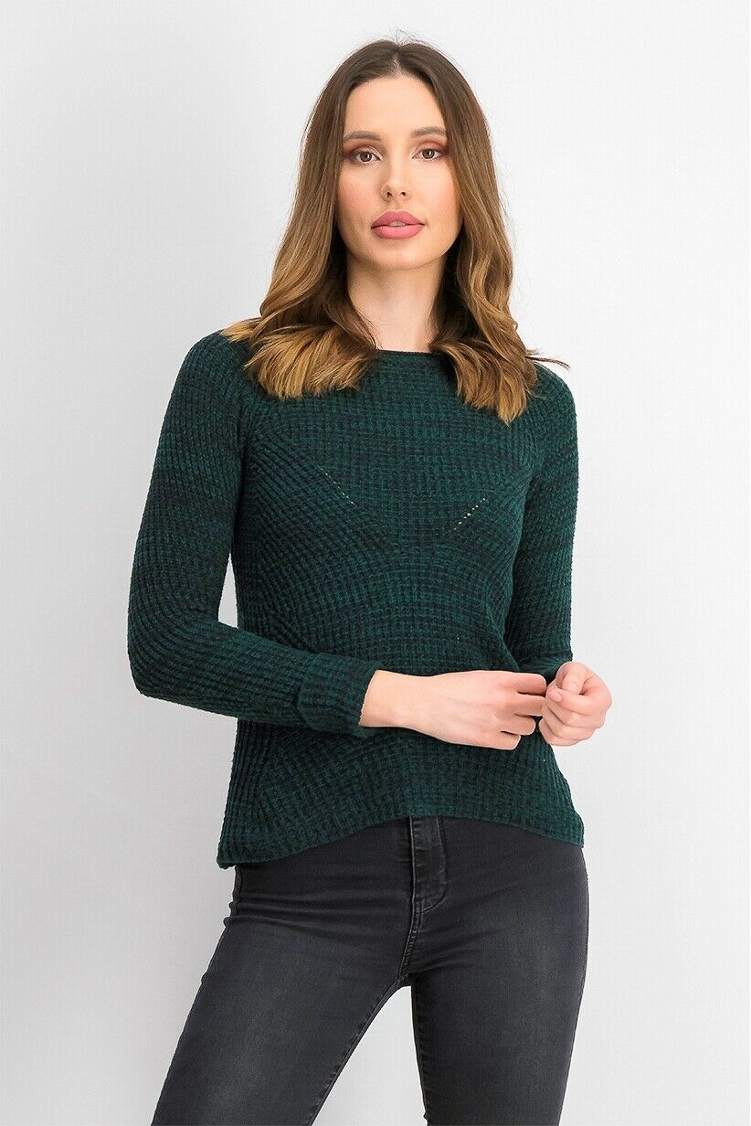 Suéter de malha mesclado feminino Style &amp; Co, verde, tamanho pequeno, extra grande
