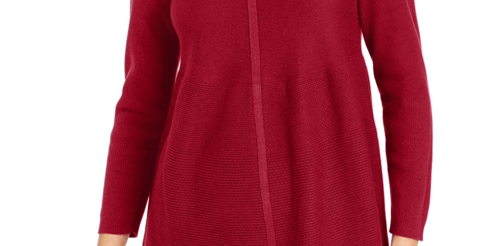 Suéter túnica feminino estilo &amp; co, pequeno, com pontos mistos, vermelho, pequeno, pequeno