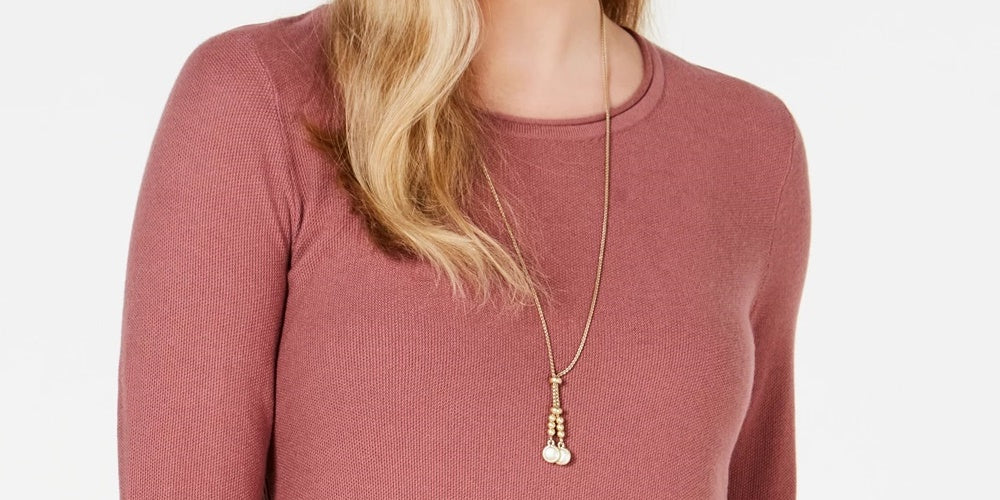 Suéter túnica feminino alto e baixo estilo &amp; co laranja tamanho extrapequeno