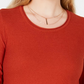 Suéter feminino plissado alto-baixo estilo &amp; co laranja escuro tamanho extragrande