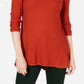 Suéter feminino plissado alto-baixo estilo &amp; co laranja escuro tamanho extragrande