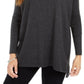 Suéter túnica feminino com costura frontal estilo &amp; co cinza escuro tamanho extra pequeno