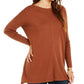 Suéter túnica feminino estilo &amp; co com costura frontal pequena, cáqui, tamanho médio