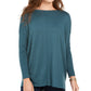 Suéter túnica feminino com costura frontal estilo &amp; co, verde, tamanho pequeno grande