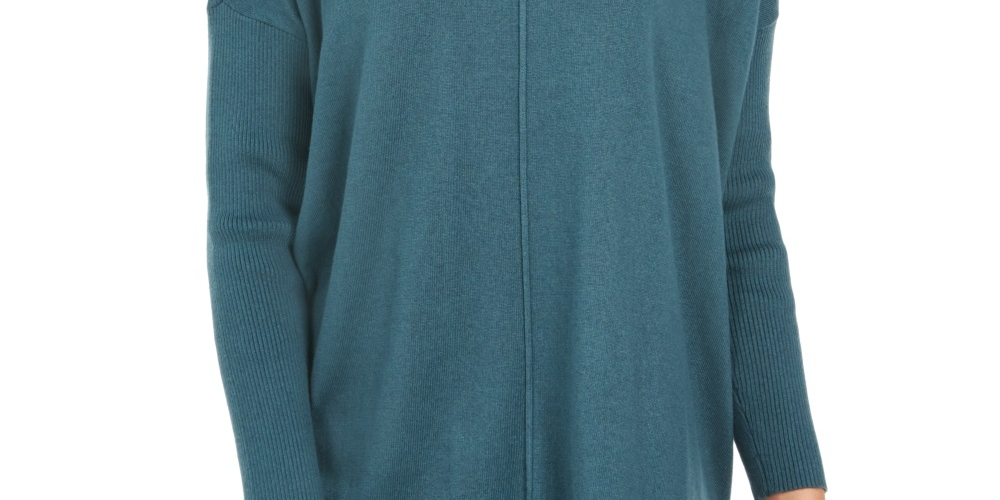 Suéter túnica feminino estilo &amp; co com costura frontal pequena, verde, tamanho pequeno extragrande