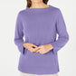 Karen Scott Suéter Feminino Gola Bateau Manga Longa Roxo Tamanho P