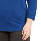 Karen Scott Suéter Plus Size com Decote Balé Feminino Azul Marinho Tamanho 0X