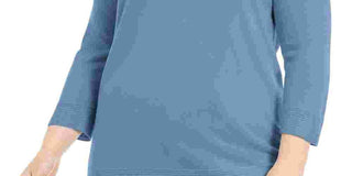 Karen Scott Suéter Feminino Plus com Decote Balé Azul Marinho Tamanho 3X