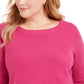 Karen Scott Suéter Feminino Plus com Decote Balé Rosa Tamanho 3X