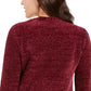 Karen Scott Cardigan Feminino Chenille Frente Aberta Vermelho Tamanho P