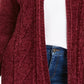 Karen Scott Cardigan Feminino Chenille Frente Aberta Vermelho Tamanho Médio