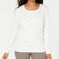 Blusa feminina Karen Scott com estampa de camelo brilhante, branca, tamanho extragrande