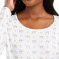 Blusa feminina Karen Scott com estampa de camelo brilhante, branca, tamanho extragrande