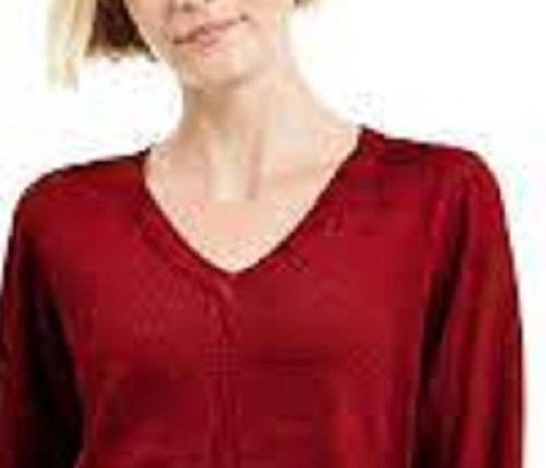 Karen Scott Suéter Feminino Gola V Vermelho Tamanho XG