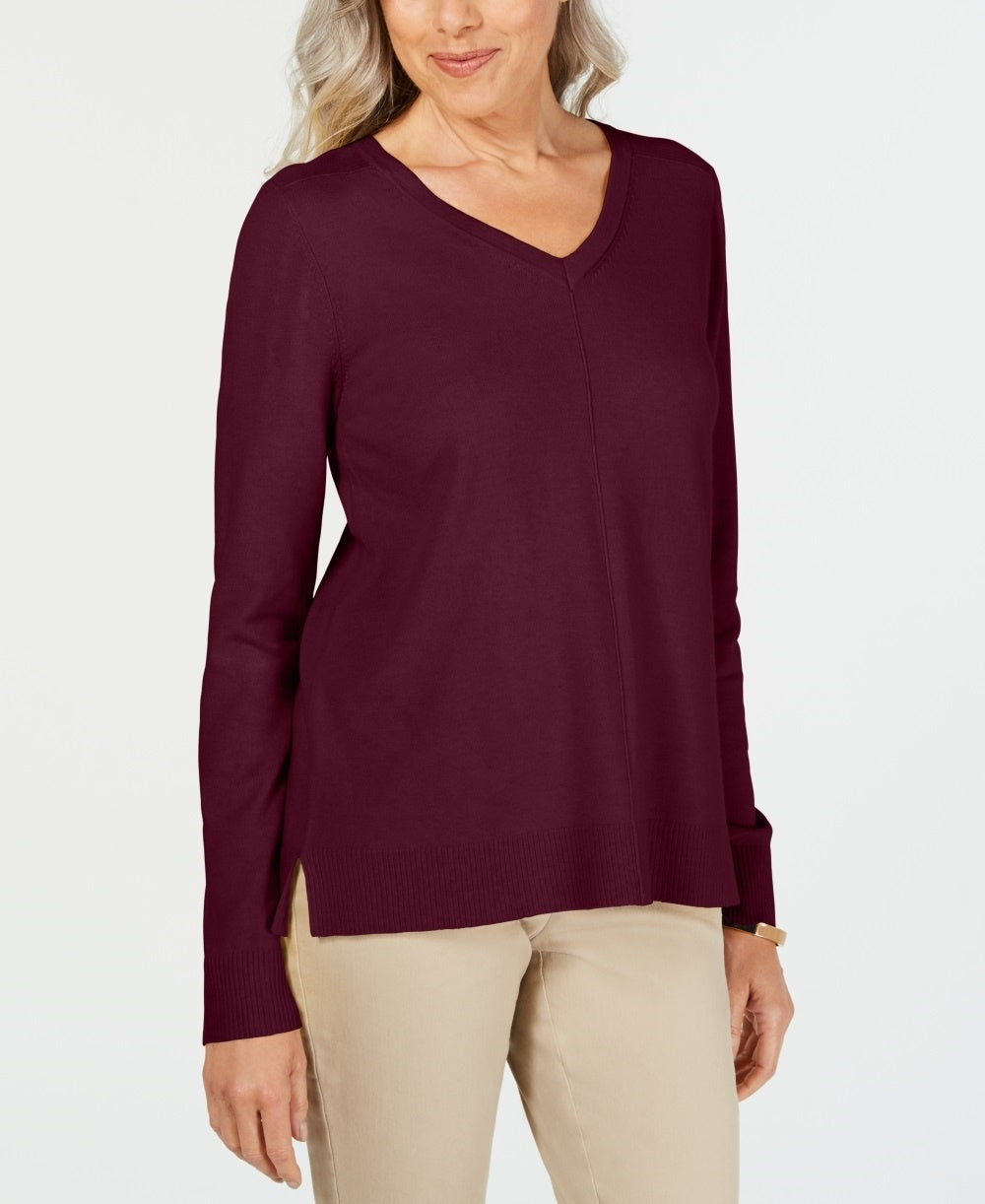 Karen Scott Suéter Feminino Gola V Vermelho Tamanho Médio