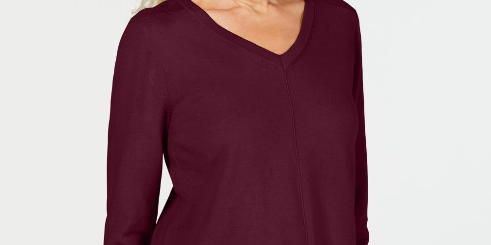 Karen Scott Suéter Feminino Gola V Vermelho Tamanho Médio